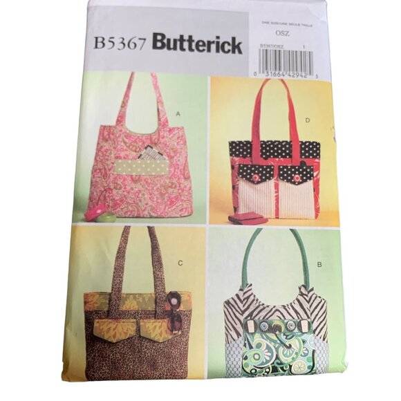 Butterick B5367 Tote Bag Sewing Pattern Uncut 2009 - Picture 1 of 2